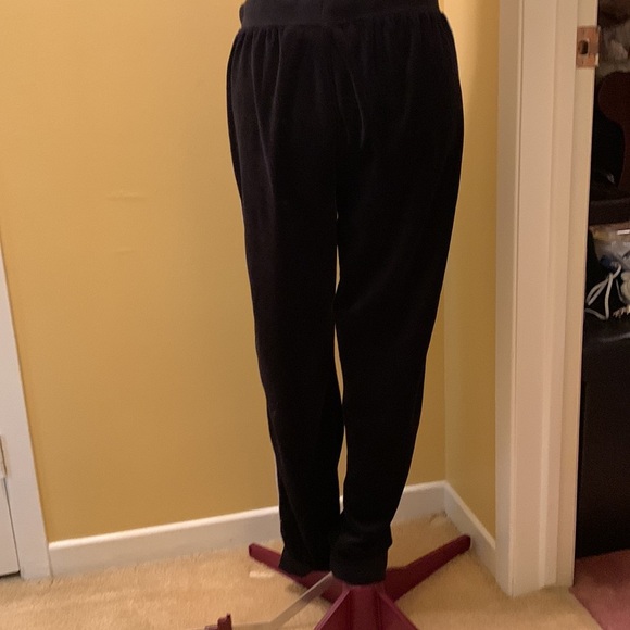 Fila Black Velour Joggers with red logo and white contrast trim NWOT - Picture 7 of 12